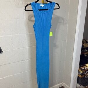 Better Be Vibrant Blue Ribbed Maxi Dress